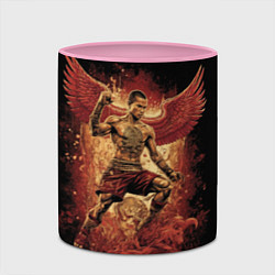 Кружка 3D Муай-Тай боец с крыльями сзади, цвет: 3D-белый + розовый — фото 2