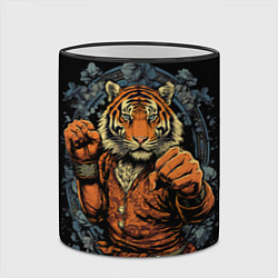 Кружка 3D Тигр в стойке тайский бокс, цвет: 3D-черный кант — фото 2