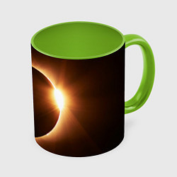 Кружка 3D Полнолуние, цвет: 3D-белый + светло-зеленый