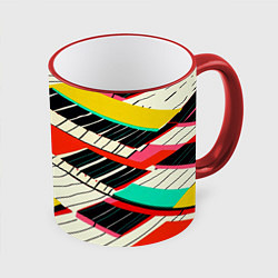 Кружка 3D Пианинка, цвет: 3D-красный кант