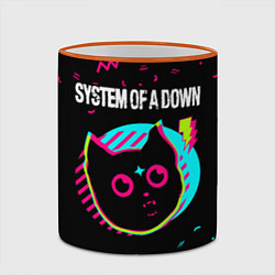 Кружка 3D System of a Down - rock star cat, цвет: 3D-оранжевый кант — фото 2