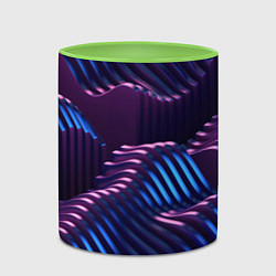 Кружка 3D Объемные пластины изгибающиеся, цвет: 3D-белый + светло-зеленый — фото 2