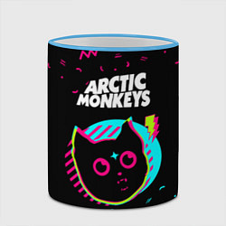 Кружка 3D Arctic Monkeys - rock star cat, цвет: 3D-небесно-голубой кант — фото 2