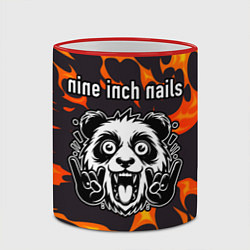 Кружка 3D Nine Inch Nails рок панда и огонь, цвет: 3D-красный кант — фото 2