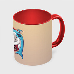 Кружка 3D Sushi shark, цвет: 3D-белый + красный