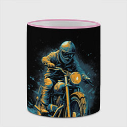 Кружка 3D Ночной мотокросс, цвет: 3D-розовый кант — фото 2