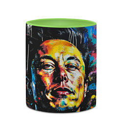 Кружка 3D Граффити портрет Илона Маска, цвет: 3D-белый + светло-зеленый — фото 2