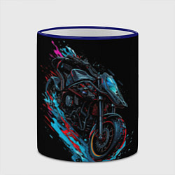 Кружка 3D Мотоцикл в стиле киберпанк, цвет: 3D-синий кант — фото 2