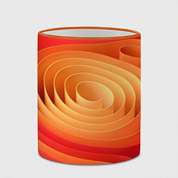 Кружка 3D Оранжевые объемные круги, цвет: 3D-оранжевый кант — фото 2