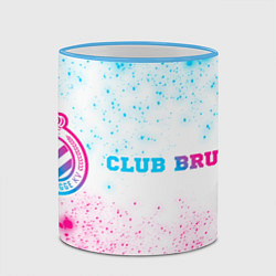 Кружка 3D Club Brugge neon gradient style по-горизонтали, цвет: 3D-небесно-голубой кант — фото 2