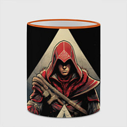Кружка 3D Assassins creed темный капюшон, цвет: 3D-оранжевый кант — фото 2
