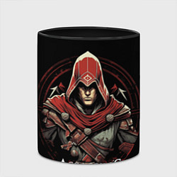 Кружка 3D Assassins creed в красном капюшоне, цвет: 3D-белый + черный — фото 2