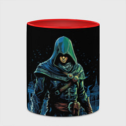 Кружка 3D Assassins creed персонаж нарисован на черном, цвет: 3D-белый + красный — фото 2