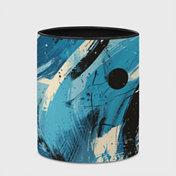 Кружка 3D Синие белые черные мазки краски, цвет: 3D-белый + черный — фото 2