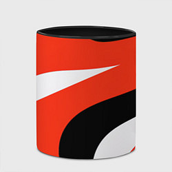 Кружка 3D Геометрические волнистые абстрактные волны белые к, цвет: 3D-белый + черный — фото 2