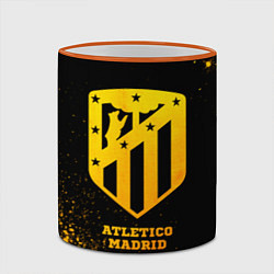 Кружка 3D Atletico Madrid - gold gradient, цвет: 3D-оранжевый кант — фото 2