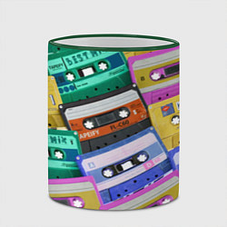 Кружка 3D Аудио кассеты разноцветные, цвет: 3D-зеленый кант — фото 2