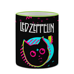 Кружка 3D Led Zeppelin - rock star cat, цвет: 3D-светло-зеленый кант — фото 2