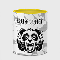 Кружка 3D Burzum рок панда на светлом фоне, цвет: 3D-белый + желтый — фото 2