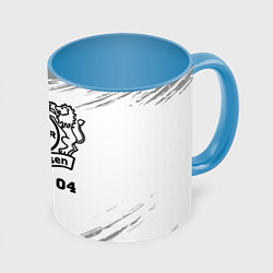 Кружка 3D Bayer 04 sport на светлом фоне, цвет: 3D-белый + небесно-голубой
