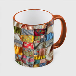 Кружка 3D Patchwork - ai art, цвет: 3D-оранжевый кант