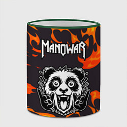 Кружка 3D Manowar рок панда и огонь, цвет: 3D-зеленый кант — фото 2