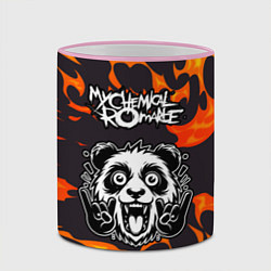 Кружка 3D My Chemical Romance рок панда и огонь, цвет: 3D-розовый кант — фото 2