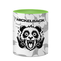 Кружка 3D Nickelback рок панда на светлом фоне, цвет: 3D-белый + светло-зеленый — фото 2