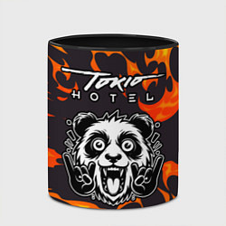 Кружка 3D Tokio Hotel рок панда и огонь, цвет: 3D-белый + черный — фото 2
