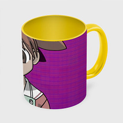 Кружка 3D Azumanga Daioh Тиё Михама, цвет: 3D-белый + желтый