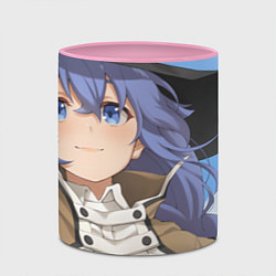 Кружка 3D Реинкарнация Безработного Roxy Megurdia smile, цвет: 3D-белый + розовый — фото 2