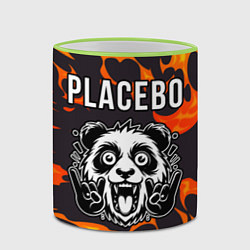 Кружка 3D Placebo рок панда и огонь, цвет: 3D-светло-зеленый кант — фото 2
