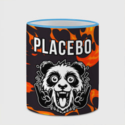 Кружка 3D Placebo рок панда и огонь, цвет: 3D-небесно-голубой кант — фото 2