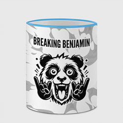 Кружка 3D Breaking Benjamin рок панда на светлом фоне, цвет: 3D-небесно-голубой кант — фото 2