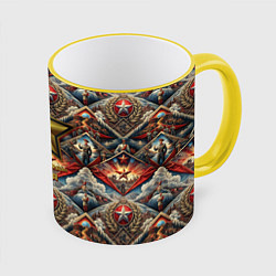 Кружка 3D День победы золотая звезда СССР, цвет: 3D-желтый кант