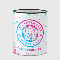 Кружка 3D Leicester City neon gradient style, цвет: 3D-черный кант — фото 2