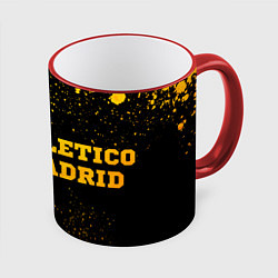 Кружка 3D Atletico Madrid - gold gradient по-горизонтали, цвет: 3D-красный кант