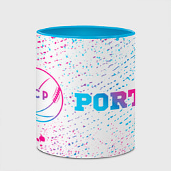 Кружка 3D Porto neon gradient style по-горизонтали, цвет: 3D-белый + небесно-голубой — фото 2