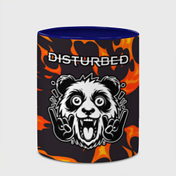 Кружка 3D Disturbed рок панда и огонь, цвет: 3D-белый + синий — фото 2