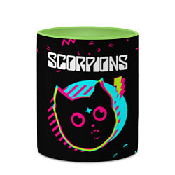 Кружка 3D Scorpions - rock star cat, цвет: 3D-белый + светло-зеленый — фото 2