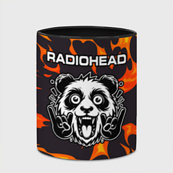 Кружка 3D Radiohead рок панда и огонь, цвет: 3D-белый + черный — фото 2