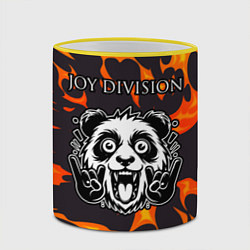 Кружка 3D Joy Division рок панда и огонь, цвет: 3D-желтый кант — фото 2