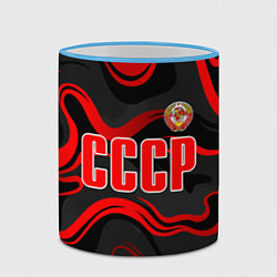 Кружка 3D СССР - red stripes, цвет: 3D-небесно-голубой кант — фото 2