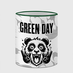 Кружка 3D Green Day рок панда на светлом фоне, цвет: 3D-зеленый кант — фото 2