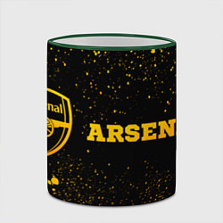 Кружка 3D Arsenal - gold gradient по-горизонтали, цвет: 3D-зеленый кант — фото 2