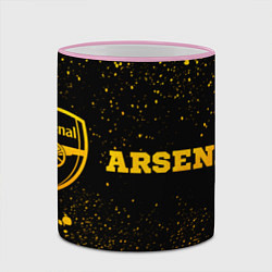 Кружка 3D Arsenal - gold gradient по-горизонтали, цвет: 3D-розовый кант — фото 2