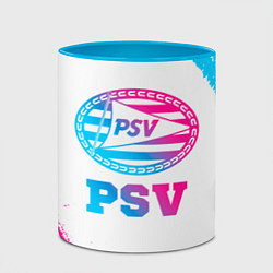 Кружка 3D PSV neon gradient style, цвет: 3D-белый + небесно-голубой — фото 2