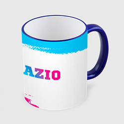 Кружка 3D Lazio neon gradient style по-горизонтали, цвет: 3D-синий кант