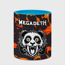 Кружка 3D Megadeth рок панда и огонь, цвет: 3D-белый + небесно-голубой — фото 2