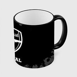 Кружка 3D Arsenal sport на темном фоне, цвет: 3D-черный кант